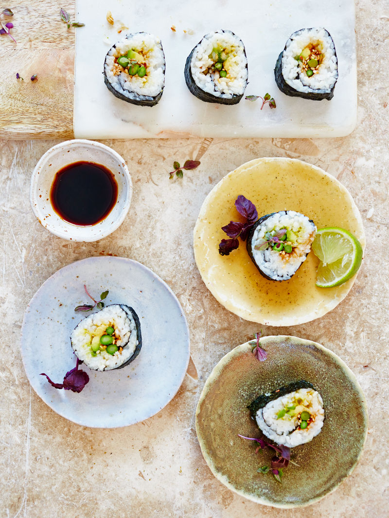 Sushi de espárragos